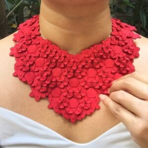 Iris Nijenhuis handmade puzzle necklace red - Iris Nijenhuis handmade puzzle necklace red