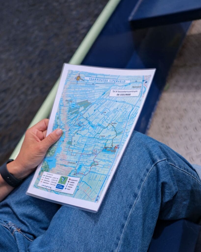 Het Ilperveld - bootje huren - route plattegrond