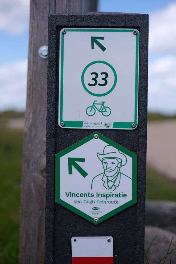 Van Gogh fietsroutes Drenthe bordjes